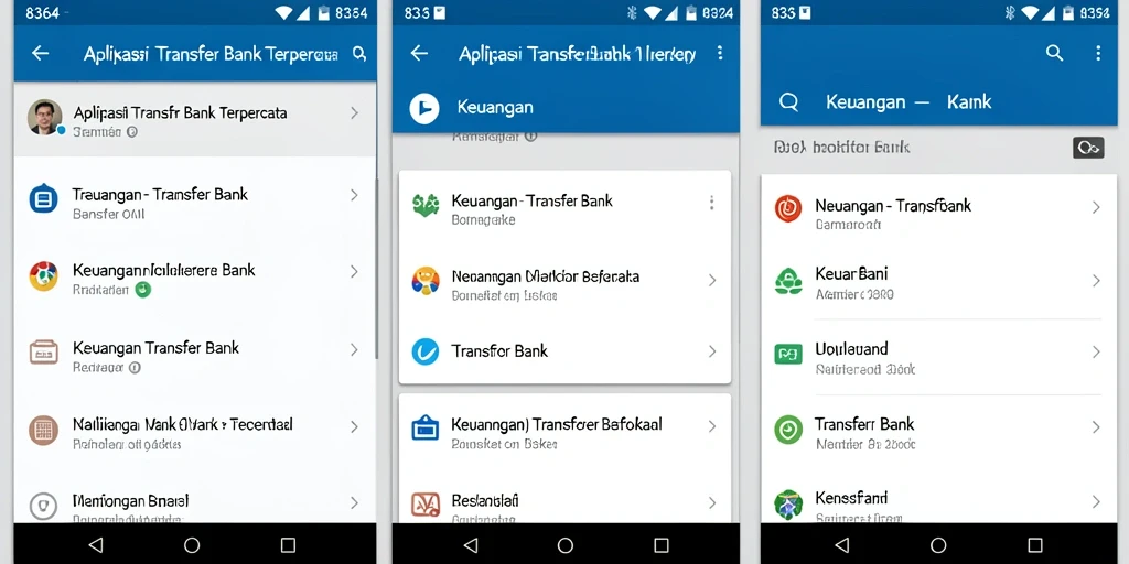 Tampilan utama aplikasi Transfer Bank 8364 yang sederhana dan intuitif.