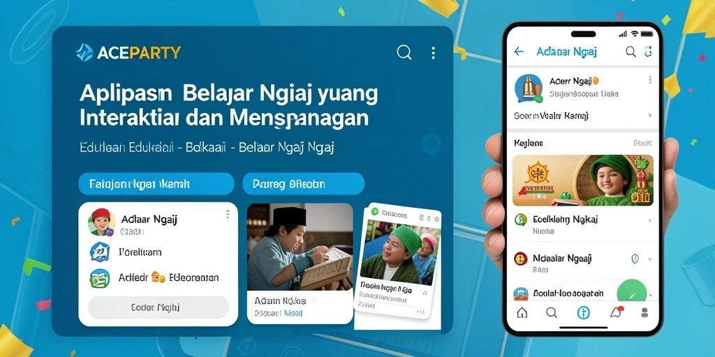 Tampilan antarmuka aplikasi Belajar Ngaji yang menarik.