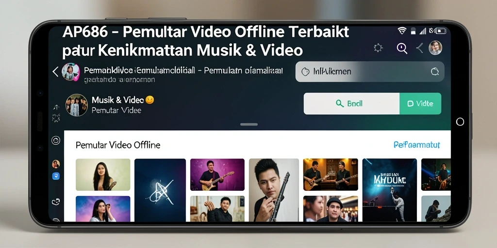 Tampilan antarmuka intuitif aplikasi Pemutar Video Offline.