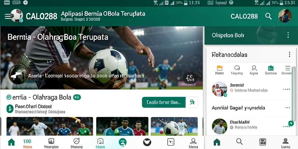 Tampilan antarmuka utama CALO288 untuk berita Olahraga Bola.
