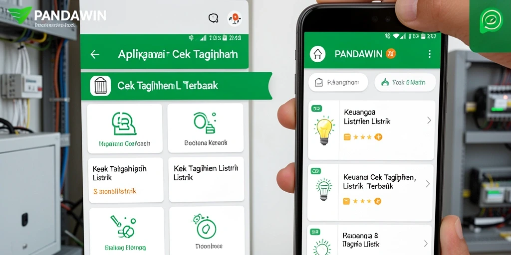 Tampilan antarmuka aplikasi Cek Tagihan Listrik PANDAWIN yang informatif.