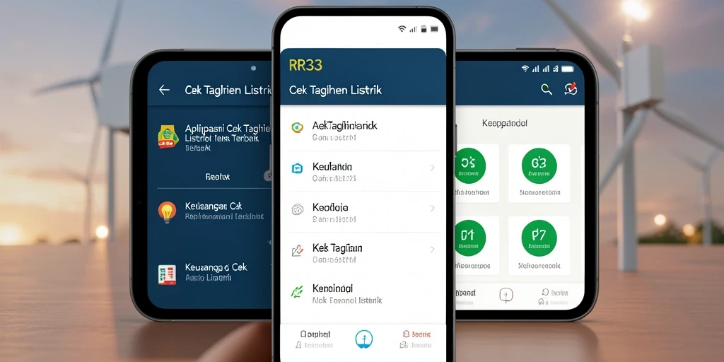 Antarmuka aplikasi RR33 yang intuitif untuk cek tagihan listrik.