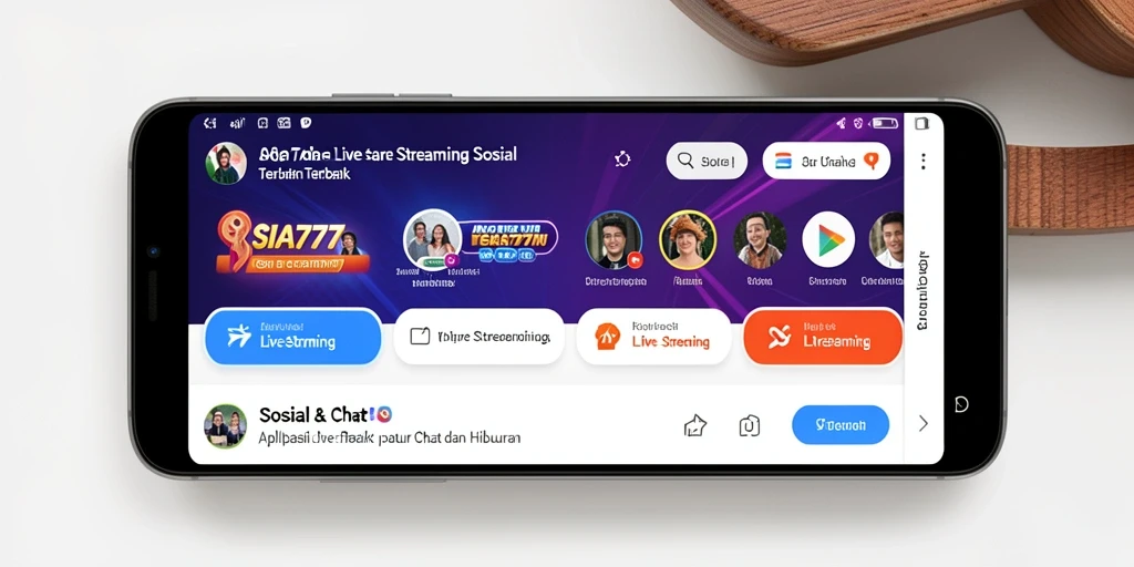 Tampilan antarmuka SIA777 yang menarik dan sederhana untuk Live Streaming.