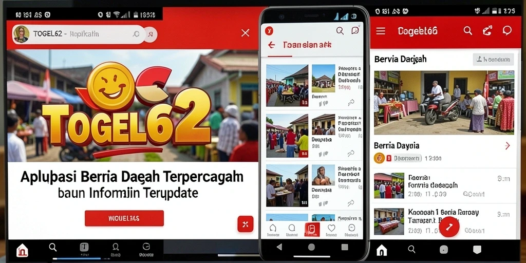 Tampilan antarmuka pengguna TOGEL62 dengan berbagai berita daerah.