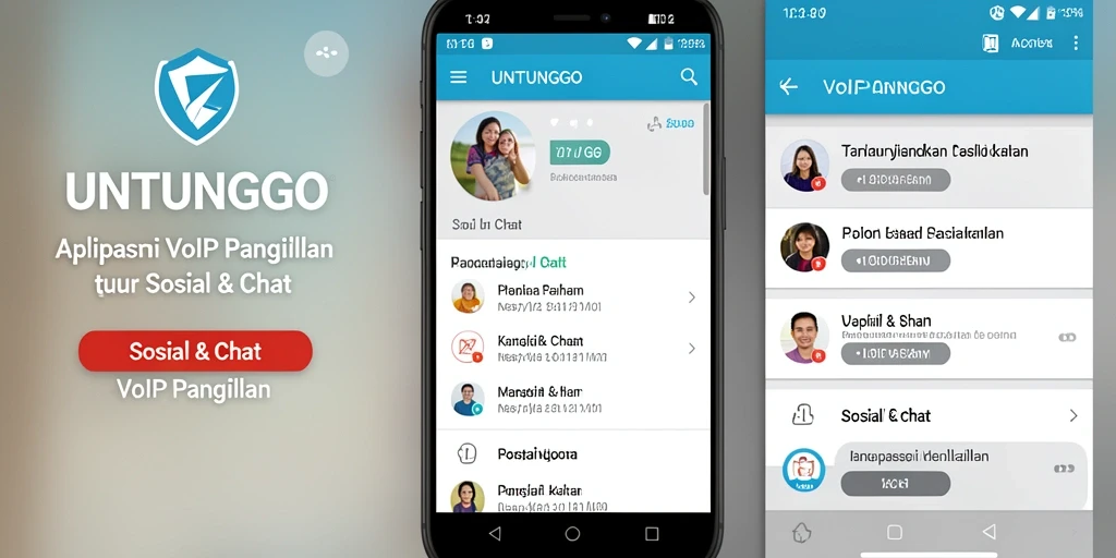Antarmuka UNTUNGGO menampilkan fitur VoIP Panggilan yang menarik.