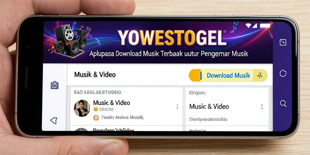 Tampilan antarmuka YOWESTOGEL yang menarik dan fungsional untuk Download Musik