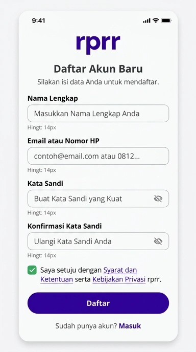 Cara Mudah Buat Akun Baru di rprr